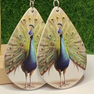 Peacock Earring, Peacock Jewelry, Bird Earring, Silly Earring, Gift Idea, Bird